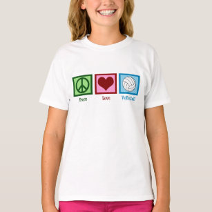 Peace Love Volleyball Girls T-shirt