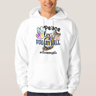 Peace Love Volleyball Grammy Life Ma Grandma Leop Hoodie