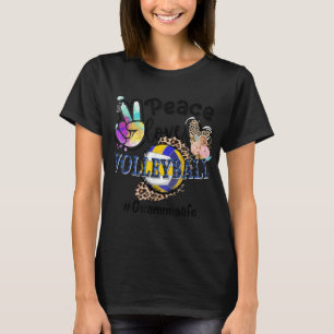 Peace Love Volleyball Grammy Life Ma Grandma Leop T-shirt