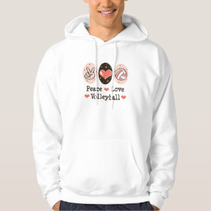 Peace Love Volleyball Hooed Sweatshirt