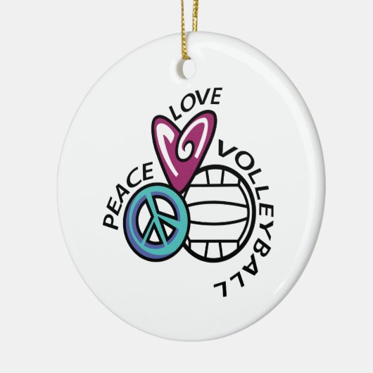 Peace Love Volleyball Keramisch Ornament (Links)