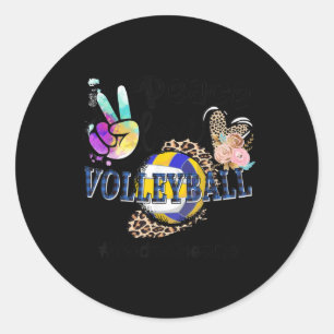 Peace Love Volleyball Modmoeder Life Ma Grandma L Ronde Sticker