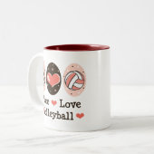 Peace Love Volleyball Mok (Voorkant links)