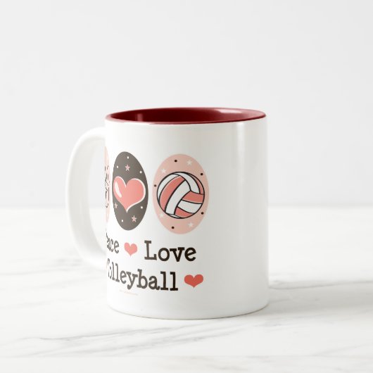 Peace Love Volleyball Mok (Voorkant links)