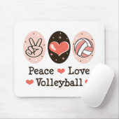Peace Love Volleyball Mousepad Muismat (Met muis)