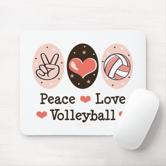 Peace Love Volleyball Mousepad Muismat (Met muis)