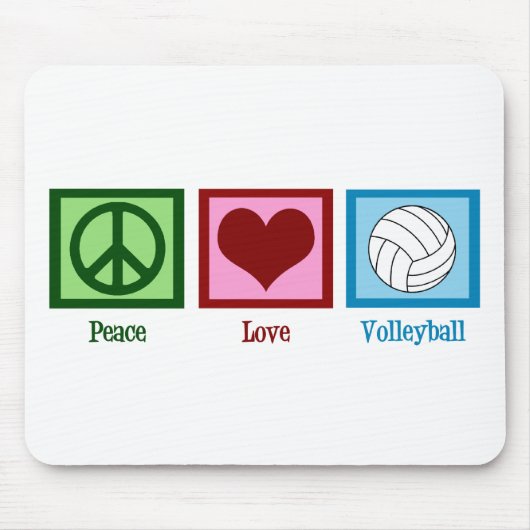 Peace Love Volleyball Muismat (Voorkant)