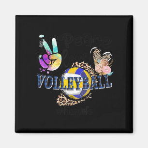 Peace Love Volleyball Mum Life Ma Grandma Leopard Magneet