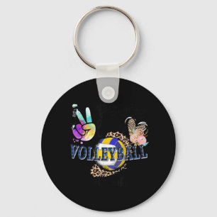 Peace Love Volleyball Oma Life Ma Grandma Leopard Sleutelhanger