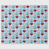 Peace Love Volleyball Pattern Cadeaupapier (Vlak)