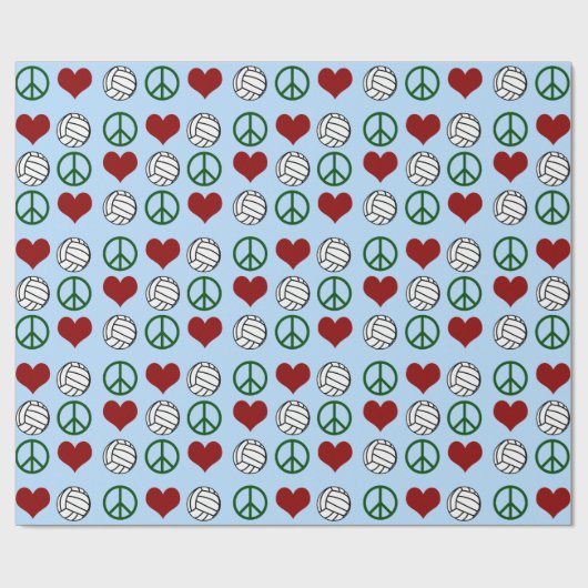 Peace Love Volleyball Pattern Cadeaupapier (Vlak)