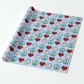 Peace Love Volleyball Pattern Cadeaupapier (Uitgerold)