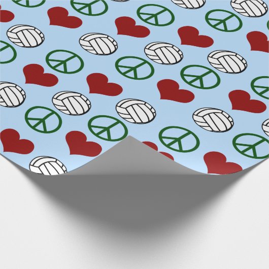 Peace Love Volleyball Pattern Cadeaupapier (Hoek)