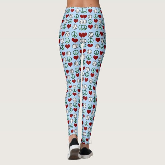 Peace Love Volleyball Pattern Leggings (Achterkant)