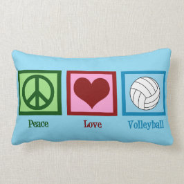Peace Love Volleyball Persoonlijk Blauw Kussen