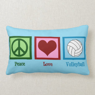 Peace Love Volleyball Persoonlijk Blauw Kussen