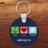 Peace Love Volleyball Player Cute Custom Sleutelhanger (Voorkant)