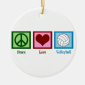 Peace Love Volleyball Player Cute Kerstmis Keramisch Ornament (Voorkant)