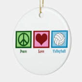 Peace Love Volleyball Player Cute Kerstmis Keramisch Ornament (Links)