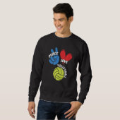 Peace Love Volleyball Player Game Team Coach Sette Trui (Voorkant volledig)