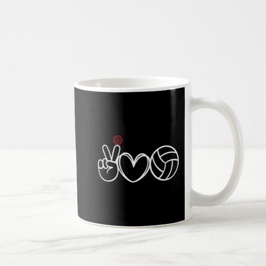 Peace Love Volleyball Player Graphic Koffiemok (Rechts)