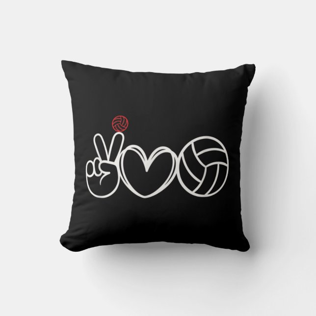 Peace Love Volleyball Player Graphic Kussen (Voorkant)