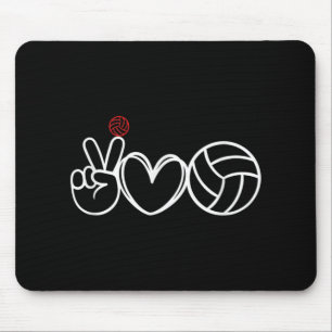 Peace Love Volleyball Player Graphic Muismat