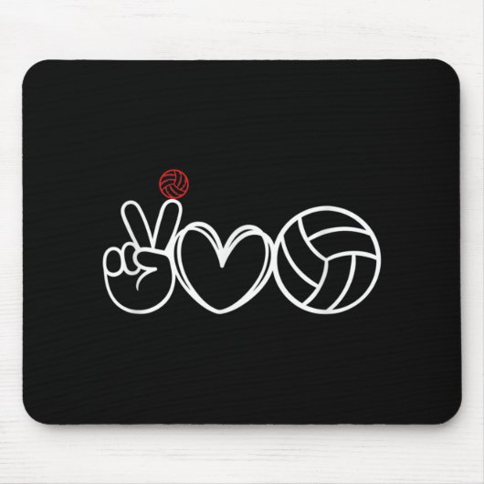 Peace Love Volleyball Player Graphic Muismat (Voorkant)