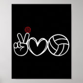 Peace Love Volleyball Player Graphic Poster (Voorkant)