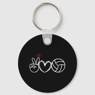 Peace Love Volleyball Player Graphic Sleutelhanger