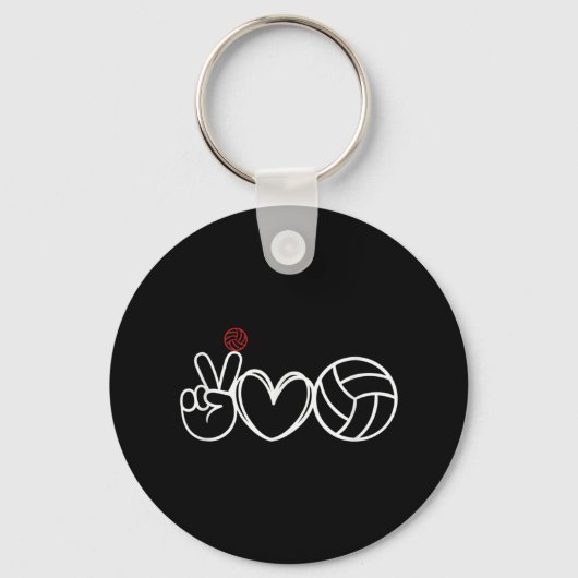 Peace Love Volleyball Player Graphic Sleutelhanger (Voorkant)