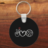 Peace Love Volleyball Player Graphic Sleutelhanger (Voorkant)