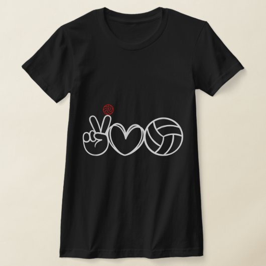 Peace Love Volleyball Player Graphic  T-shirt (Laagn)