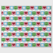 Peace Love Volleyball Player-kerstspeler Cadeaupapier (Vlak)