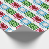 Peace Love Volleyball Player-kerstspeler Cadeaupapier (Hoek)