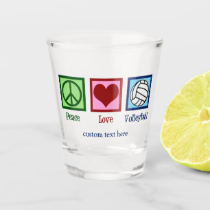 Peace Love Volleyball Player Persoonlijk team Shot Glas