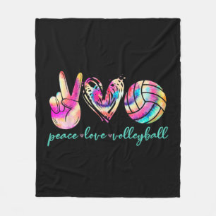 Peace Love Volleyball Player Tie Dye Style Women T Fleece Deken
