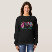 Peace Love Volleyball Player Tie Dye Style Women T Trui (Voorkant volledig)