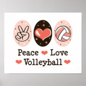 Peace Love Volleyball Poster (Voorkant)