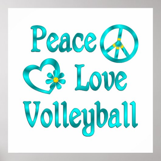 Peace Love Volleyball Poster (Voorkant)