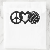 Peace Love Volleyball Rechthoekige Sticker (Tas)