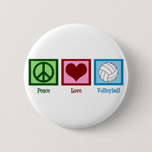 Peace Love Volleyball Ronde Button 5,7 Cm (Voorkant)