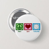 Peace Love Volleyball Ronde Button 5,7 Cm (Voorkant /achterkant)