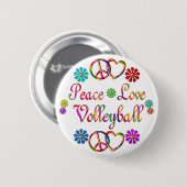 PEACE LOVE VOLLEYBALL RONDE BUTTON 5,7 CM (Voorkant /achterkant)