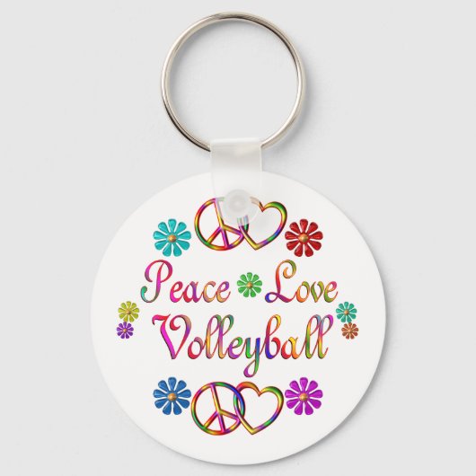 PEACE LOVE VOLLEYBALL SLEUTELHANGER (Voorkant)