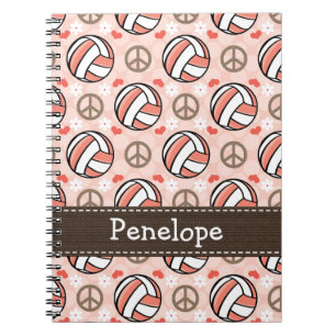 Peace Love Volleyball Spiral Notebook Journal Notitieboek