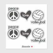 Peace, Love, Volleyball Sticker (Vel)