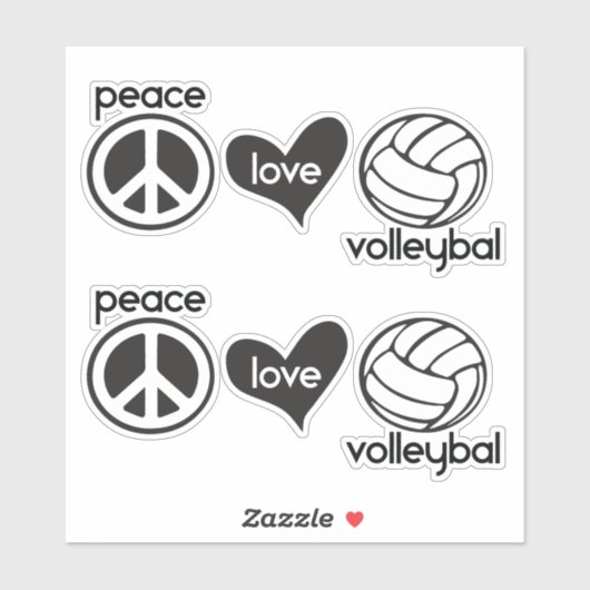 Peace, Love, Volleyball Sticker (Vel)