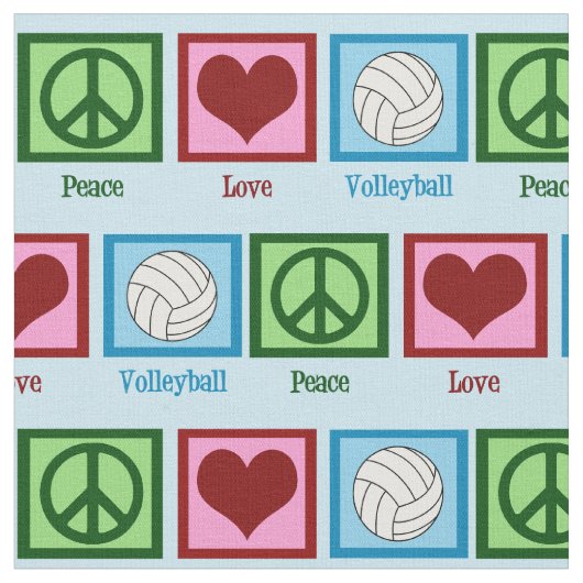 Peace Love Volleyball Stof (Close Up)