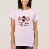 Peace Love Volleyball T shirt Organic (Voorkant)